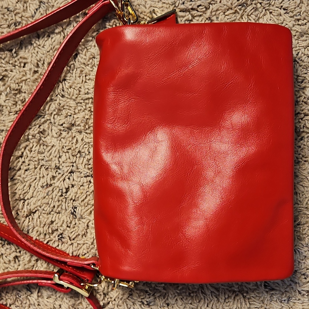 New Ginuwine Leather Viola Castellani Milano Red Crossbody